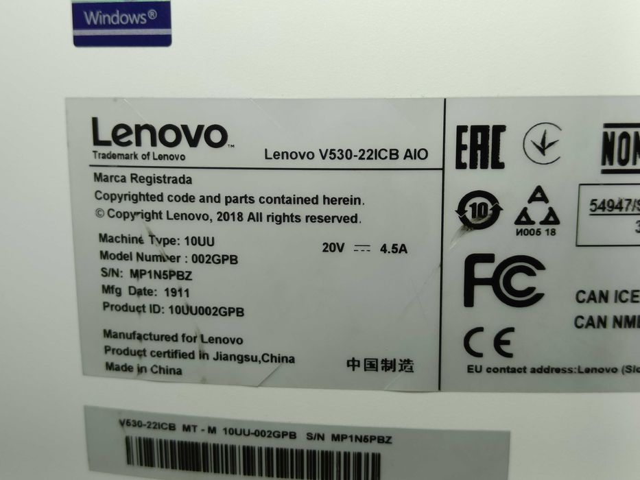 МОНОБЛОК AIO Lenovo V530 1920x1080 IPS i3 9100T DDR4 8GB SSD256GB WiFi
