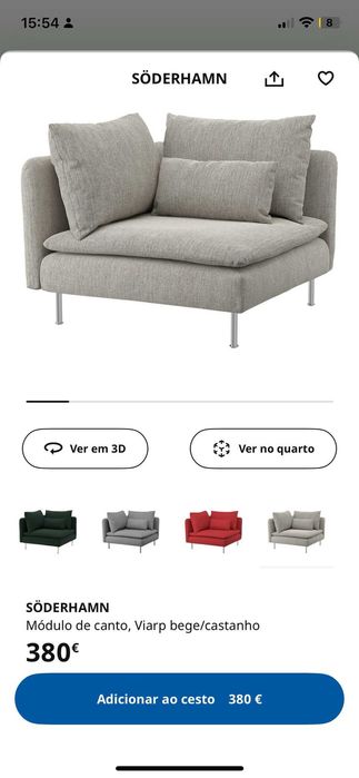 Sofa IKEA modular cinzento (4 modulos)