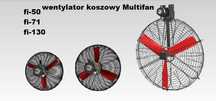 Multifan Wentylator Mieszacz powietrza koszowy fi 50, 71, 130 do obory