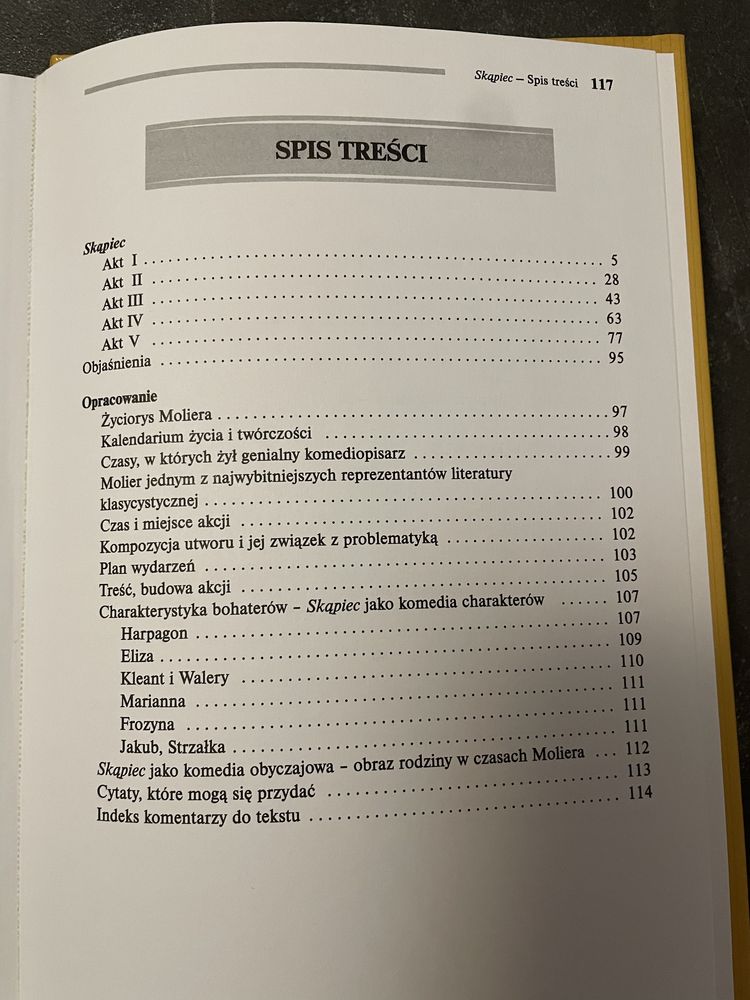 "Skąpiec" Molier / z opracowaniem