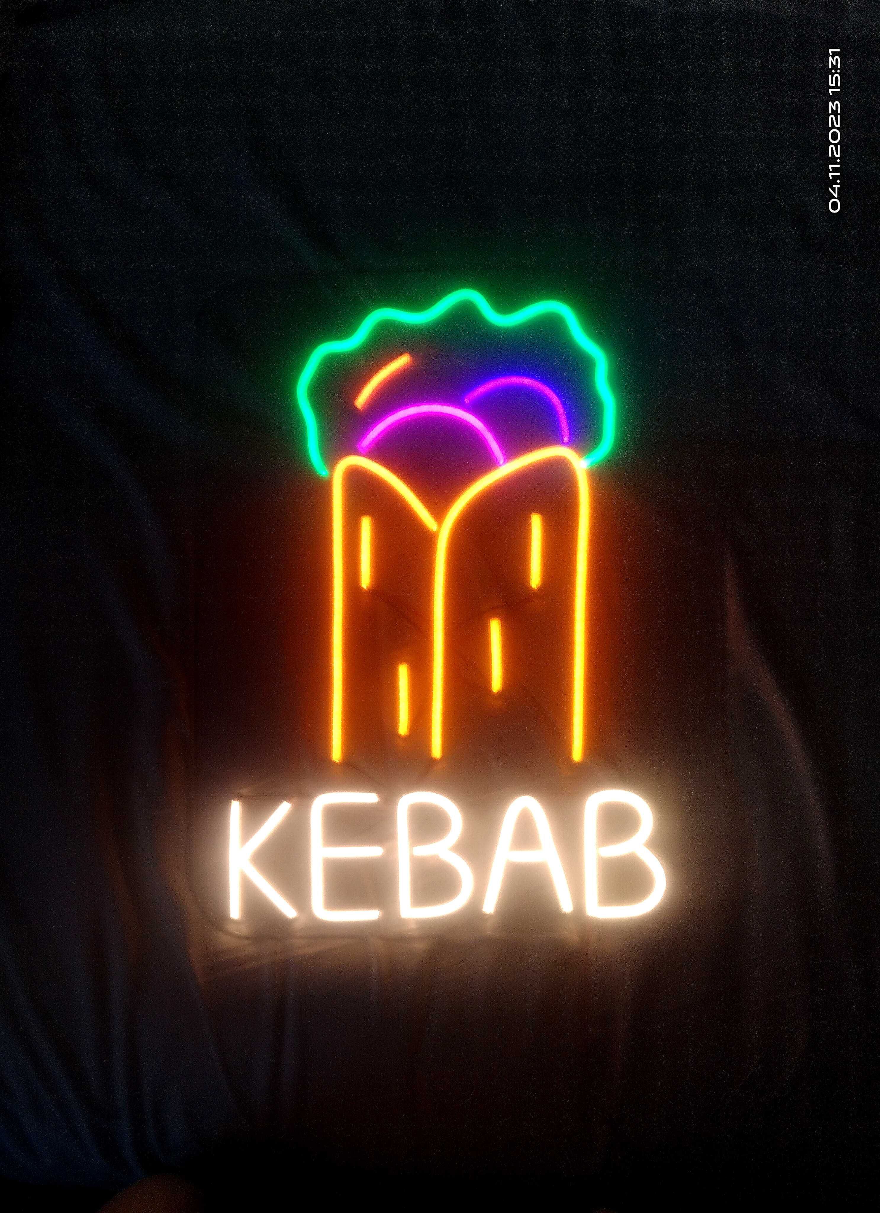 KEBAB neon LED reklama wewnętrzna