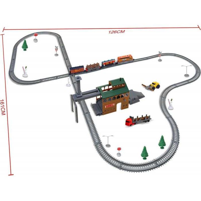 Залізниця BSQ 2083 з Лісопилкою і Вантажною Станцією, довжина 450 см