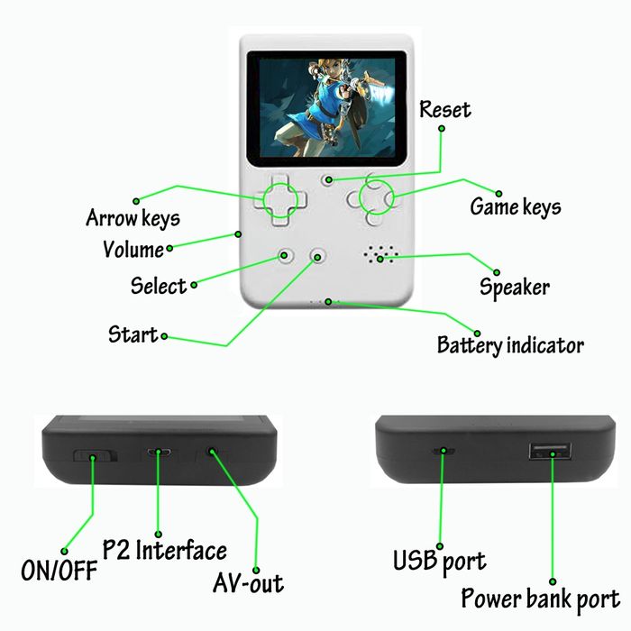 Игровая мини-консоль 400 в 1 и павербанк 10 000 mah