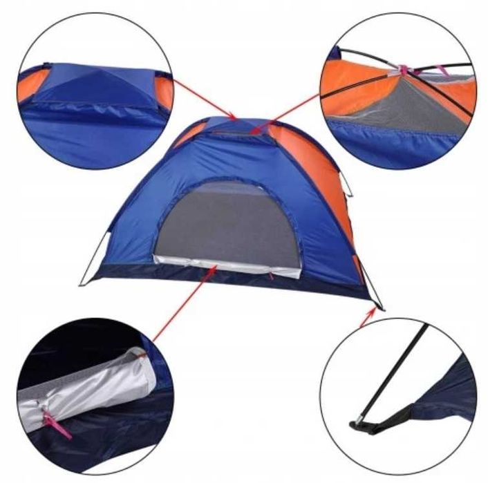 . NAMIOT 3 OSOBOWY z moskitierą wędkarski turystyczny 2x1,5m pokrowiec
