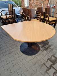 Stół okrągły z kątem na metalowej nodze 110 cm