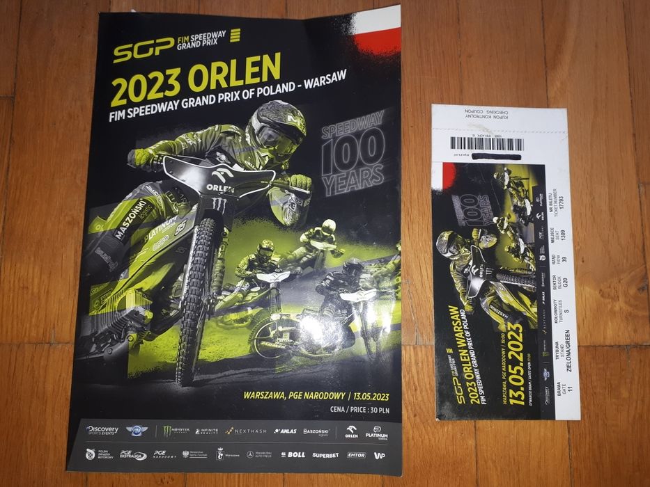 Speedway Grand Prix Warsaw 2023 - program + bilet kolekcjonerski żużel