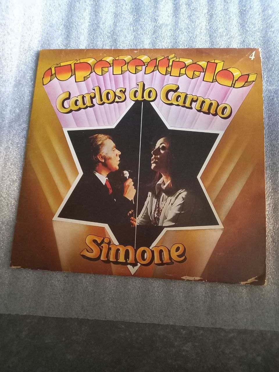 Disco vinil LP ''Superestrelas Carlos do Carmo e Simone''