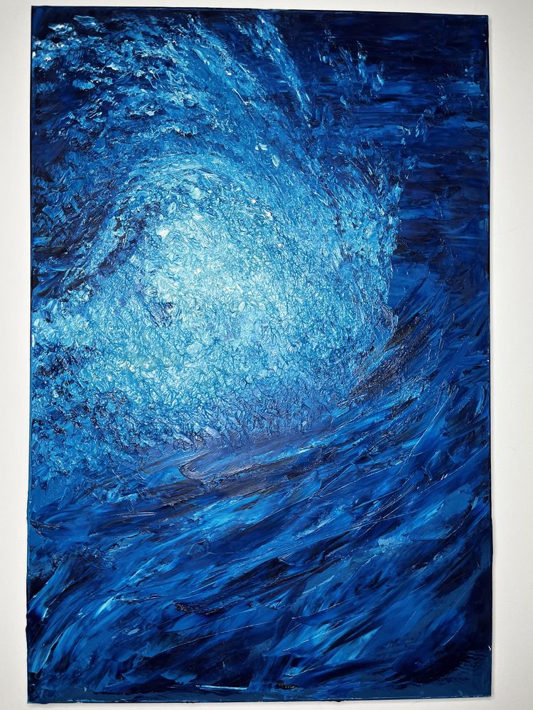 Obraz olejny Niebieska fala