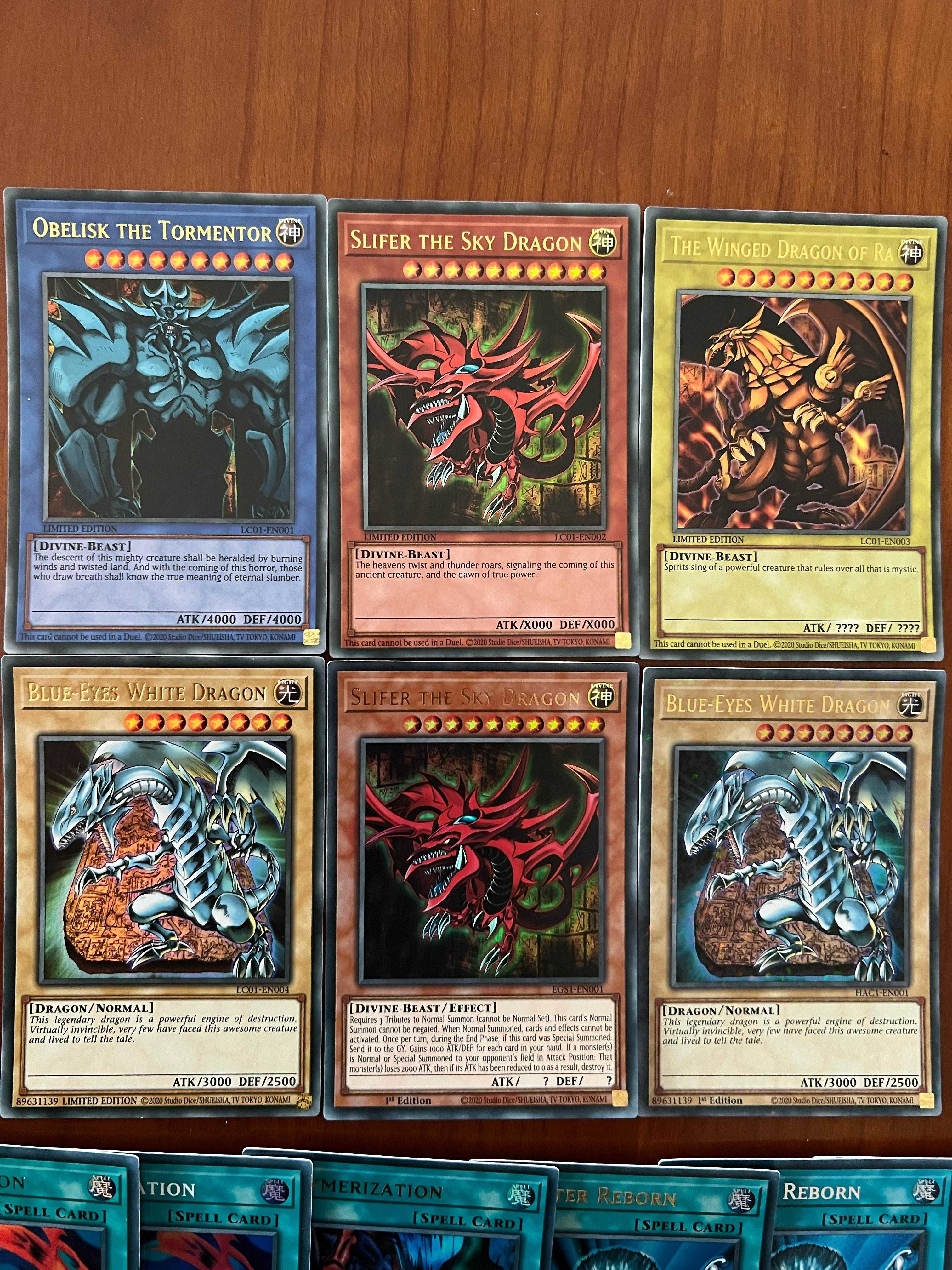 Cartas Yugioh Edição Limitada e Super Raro