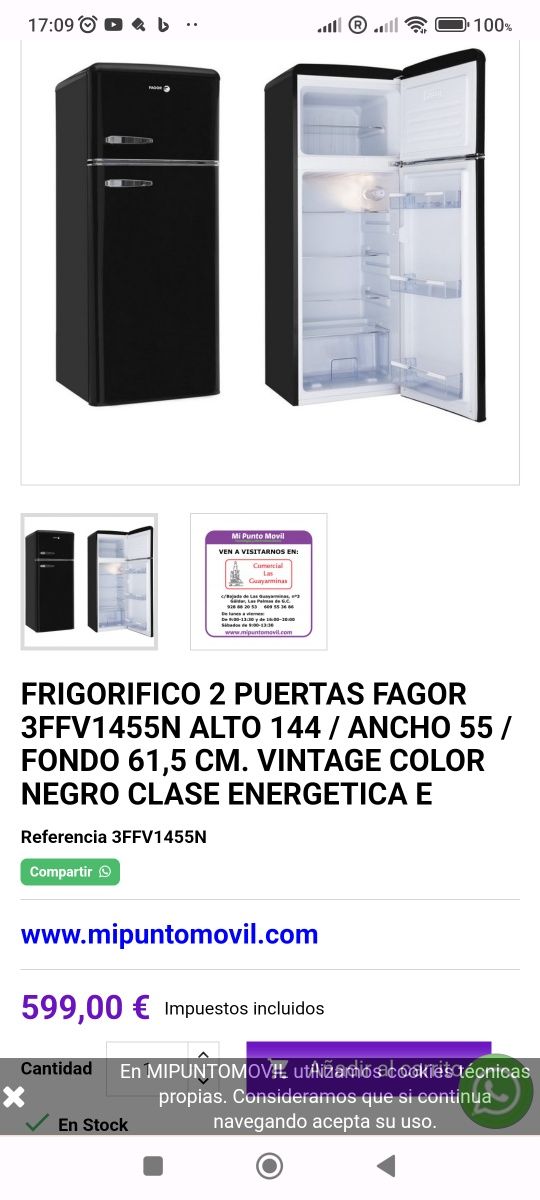 Combinado fagor tipo smeg