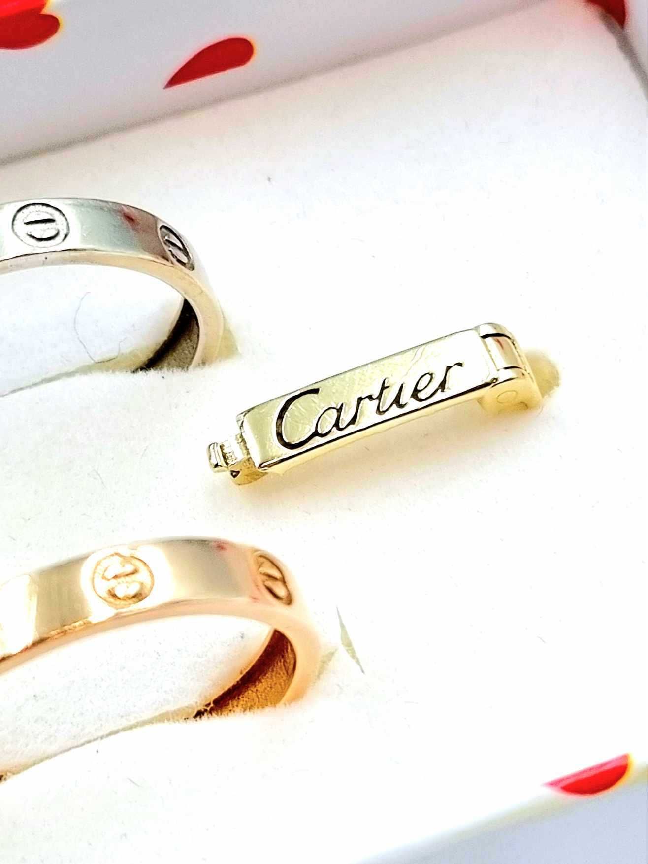 CARTIER Złoty potrójny pierścionek 585 7,04g r. 18 białe różowe żółte