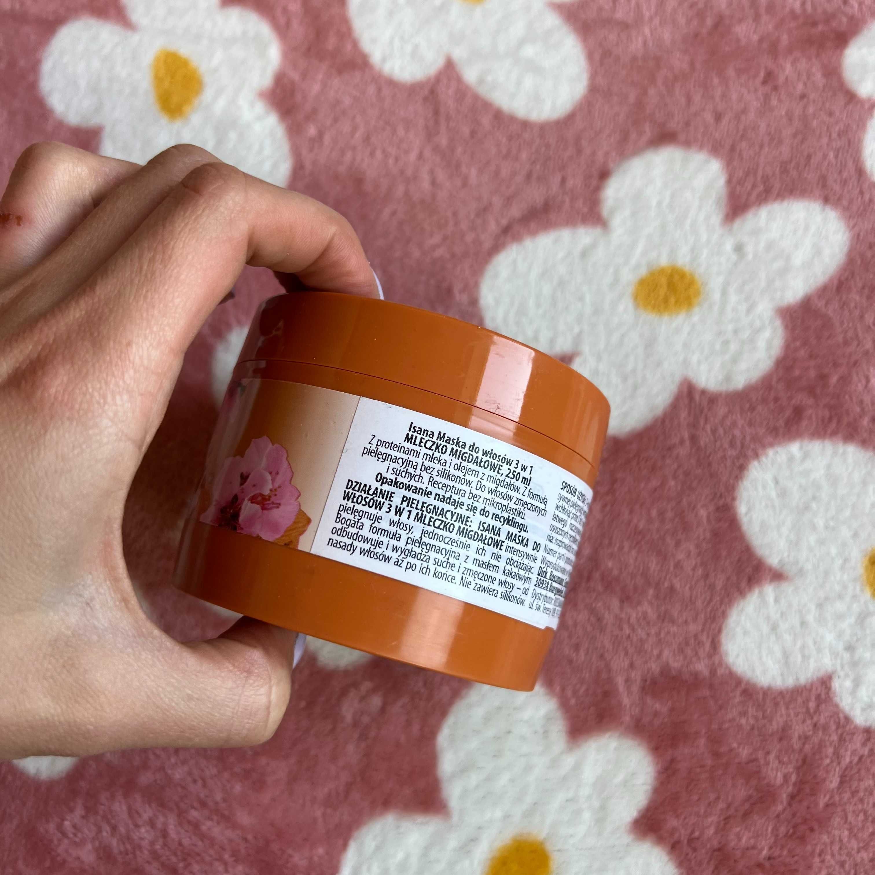 ISANA Maska do włosów, odbudowa i wygładzenie, Mleko migdałowe 250ml