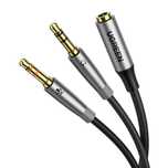 Kabel 3.5Mm Aux (Szary) Av193 Mikrofon Ugreen Słuchawki Rozdzielacz