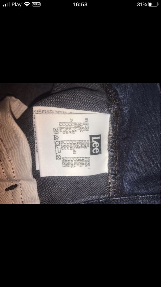 Spodnie jeansy rurki Lee 36/S