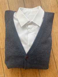 Elegancki ZESTAW chłopięcy koszula sweter 152 cm