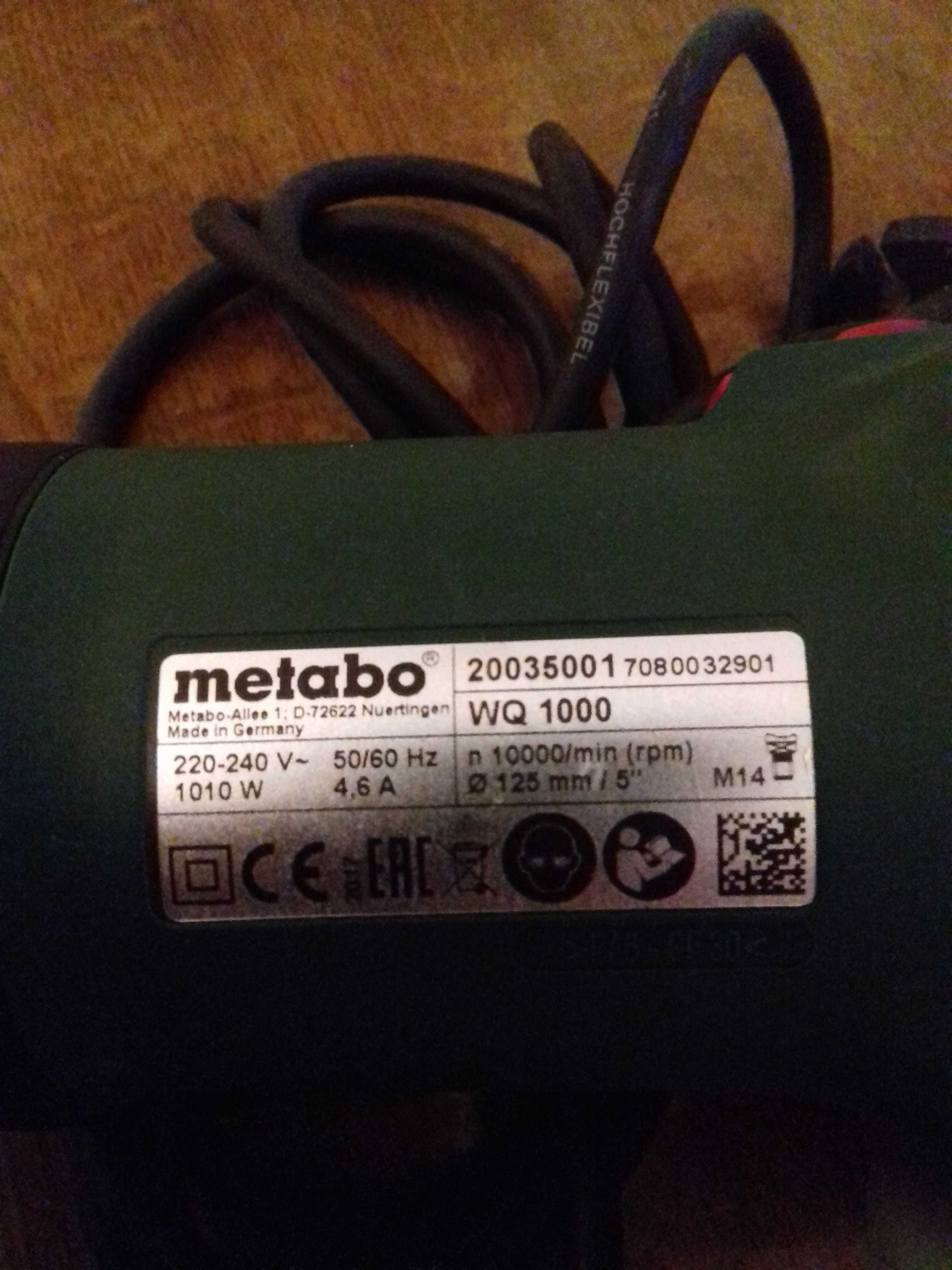 продам  болгарку metabo wq 1000