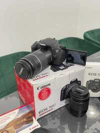 Kamera lustrzanka Canon Eos 700D i obiektyw 75–300 mm + 18–55 mm