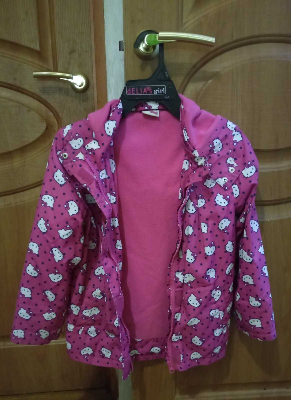 Курточка ветровка с флисом Oshkosh и Hello Kitty на 7-8 лет, 122-128см