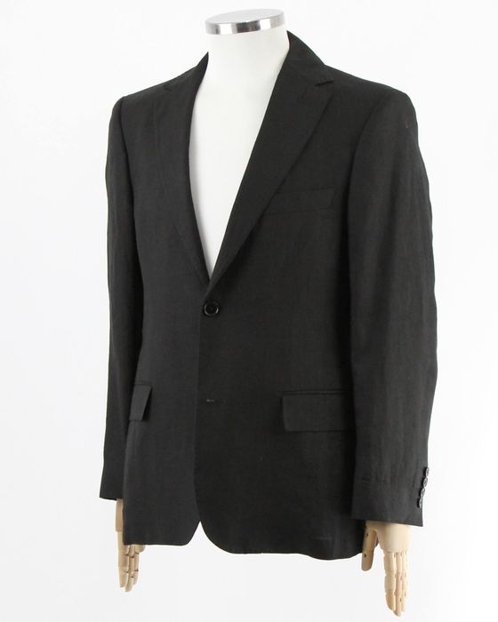 HUGO BOSS чоловічий чорний піджак з льону, лляний. Оригінал. (М)