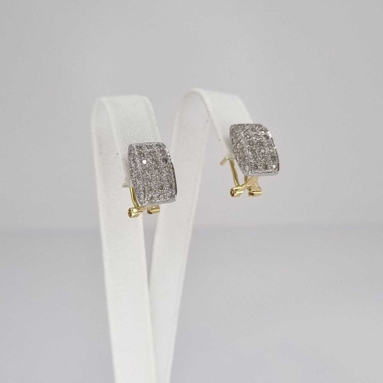 Золоті сережки із вставками діамантів 1,6 крт