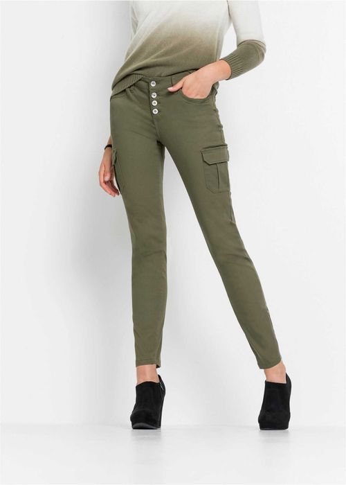 Spodnie zielone na guziki stretch Bawełna Rozmiar 46