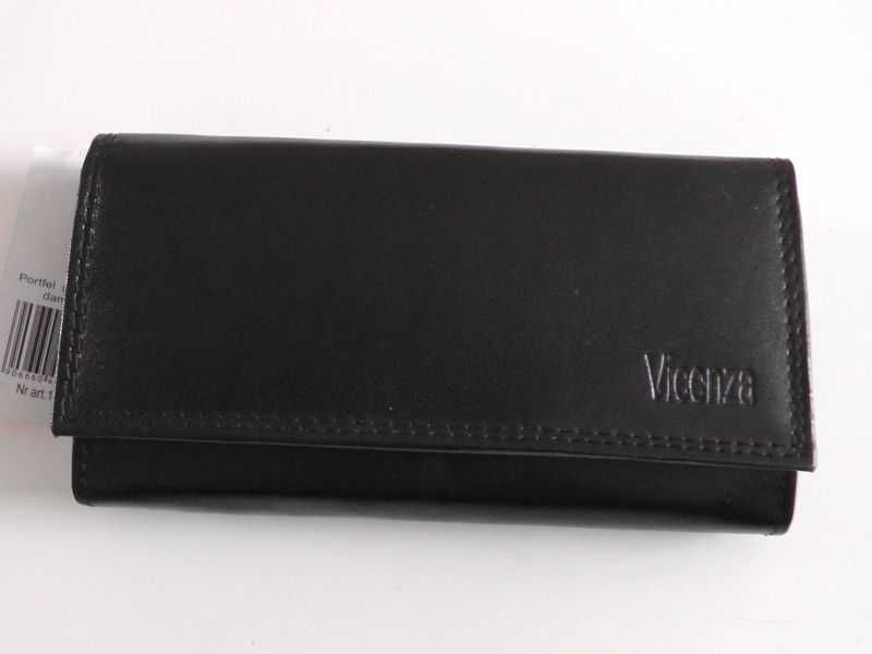Portfel VICENZA exclusiv czarny damski RFID skóra 1463