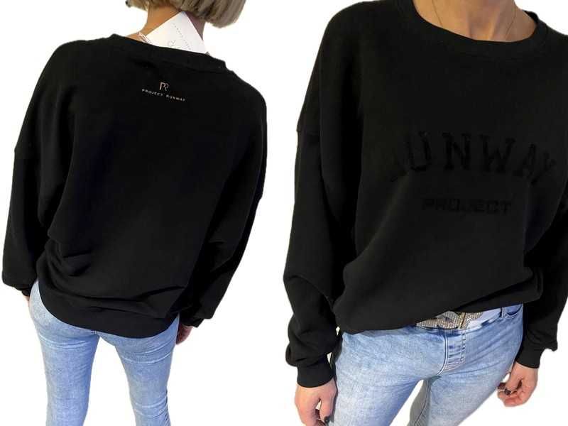 Project runway Lemonada nowa bluza black welurowy - napis
