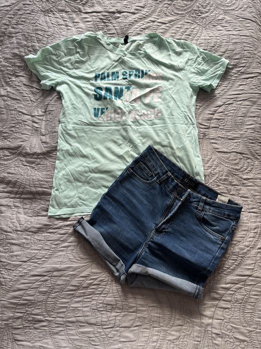 Zestaw damskich ubrań młodzieżowych t-shirt + szorty Mohito Sinsay