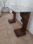 Mesa de apoio com tampo de vidro