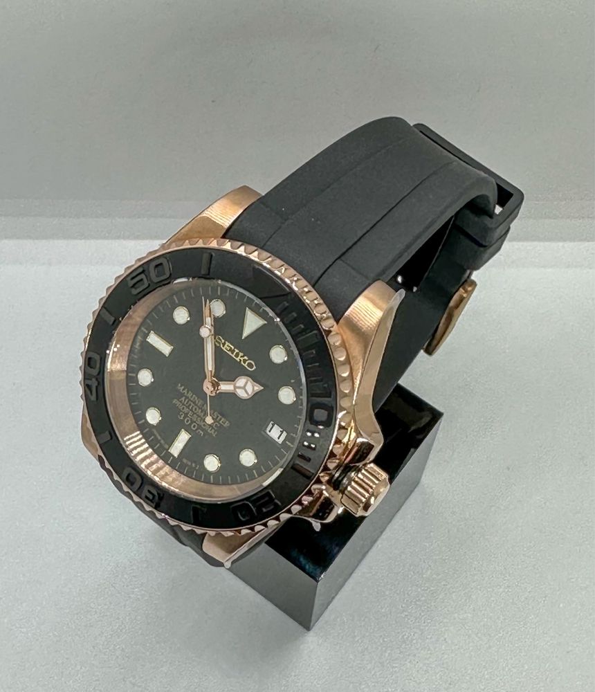 Relógio Automático Seiko Mod Marinemaster Rose Gold