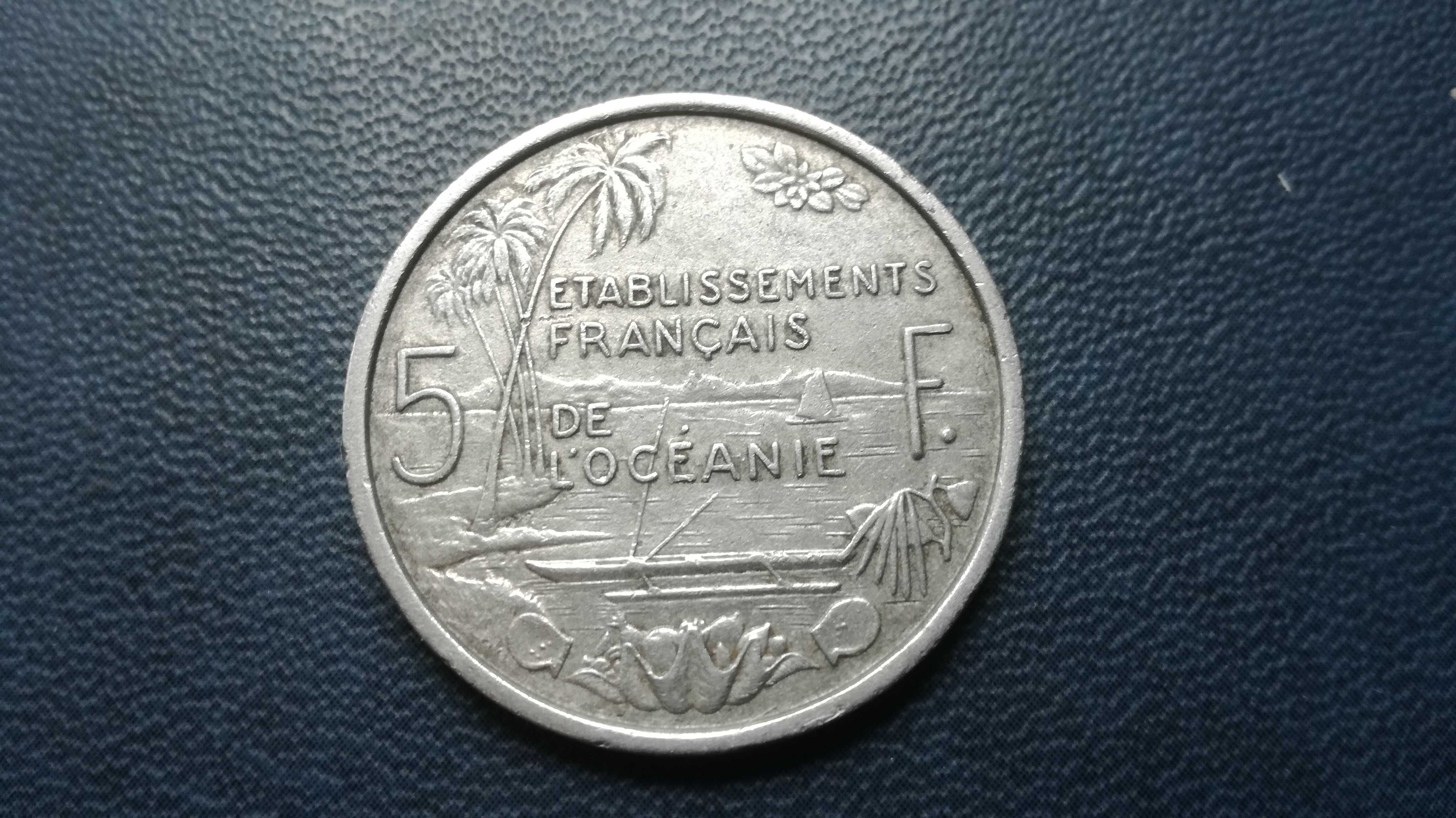 Oceania Francuska 5 franków 1952