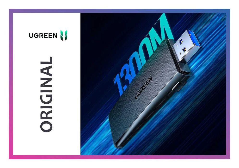 USB Wifi адаптер 5 ГГц для ПК Ugreen 900Gbs юсб вай фай модуль AC1300