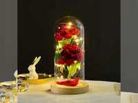 2x Wieczna róża w szkle podświetlana LED prezent dla wyjątkowej osoby