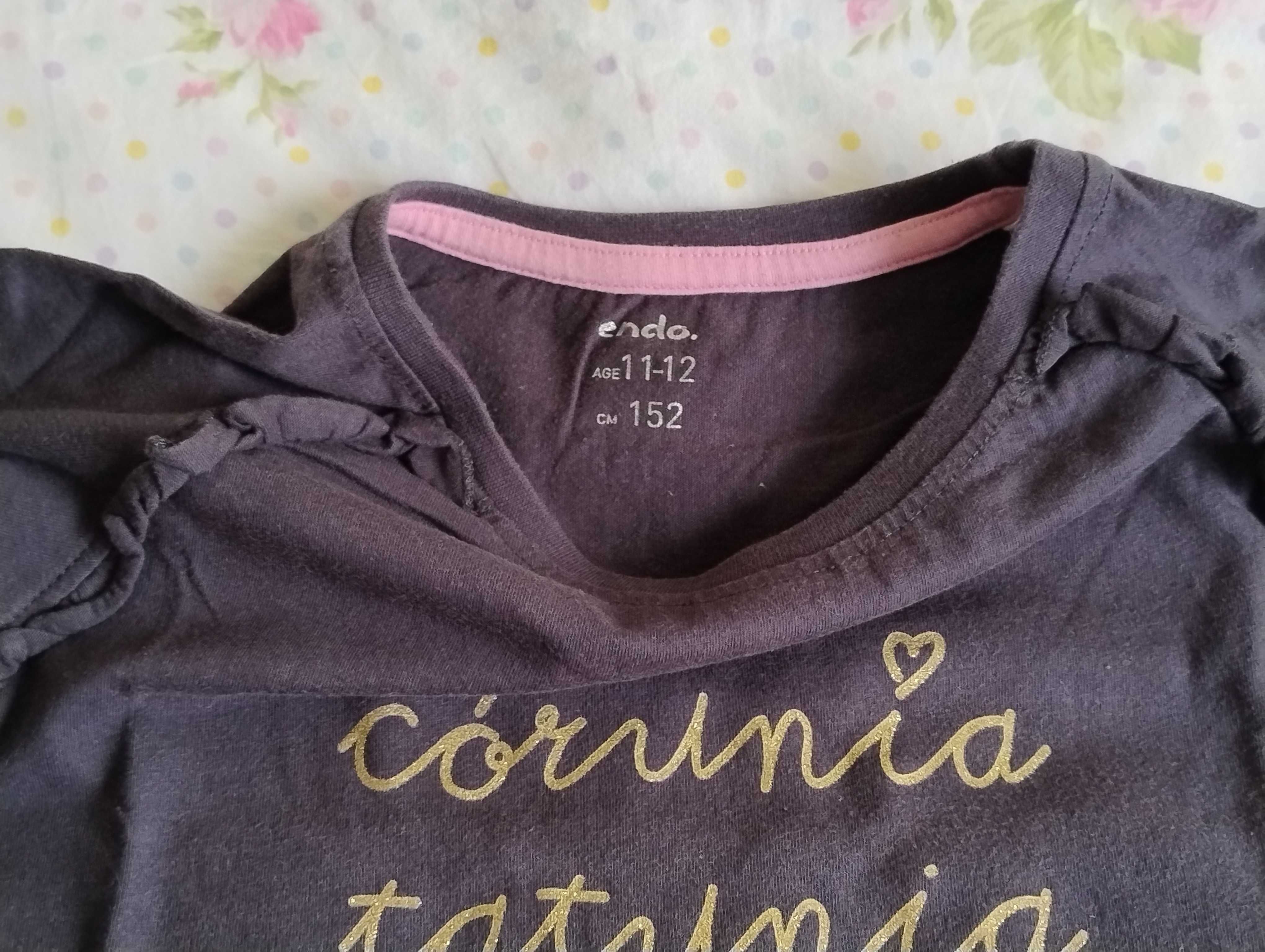 Szara bluzka dziewczęca "Córunia Tatunia" r.152 ENDO