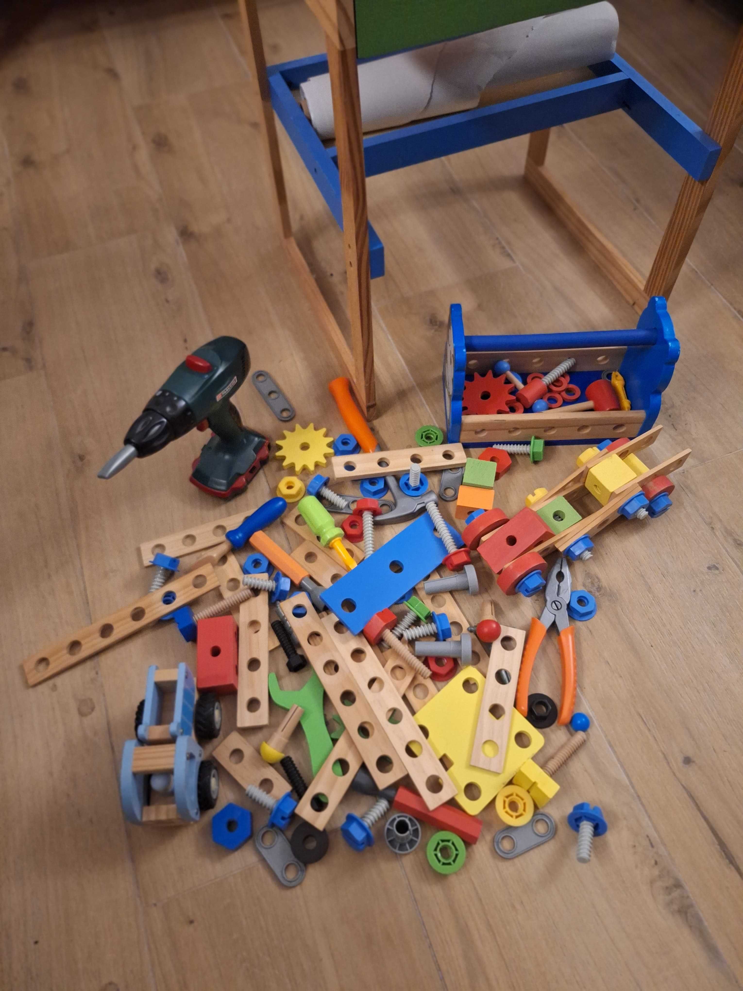 Stół warsztatowy dla dzieci LIDL Playtive plus dodatkowe narzędzia