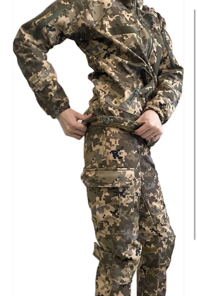 Куртка тактична військова піксель софтшелл