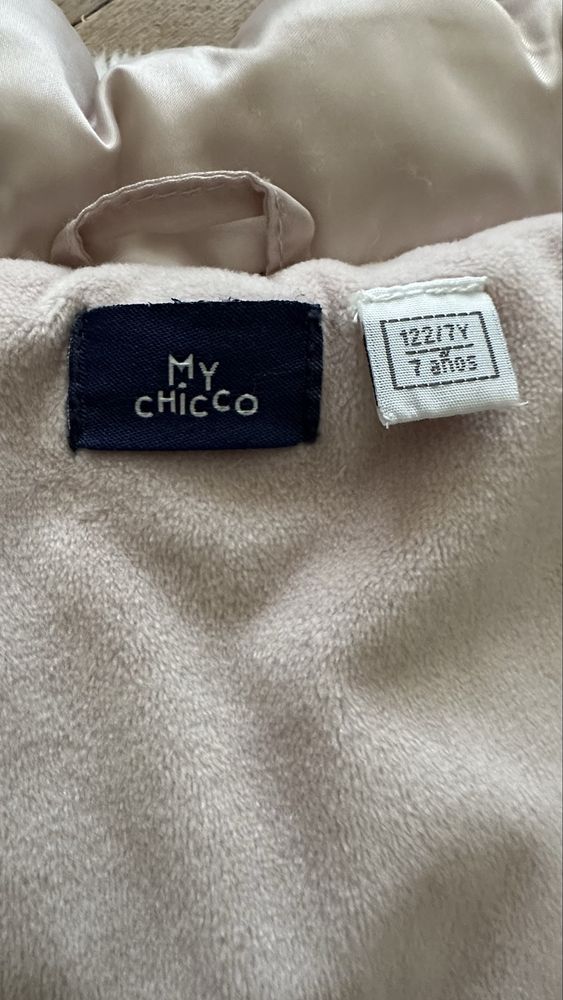 Натуральний пуховик Chicco для дівчинки 122 р зимове пальто куртка