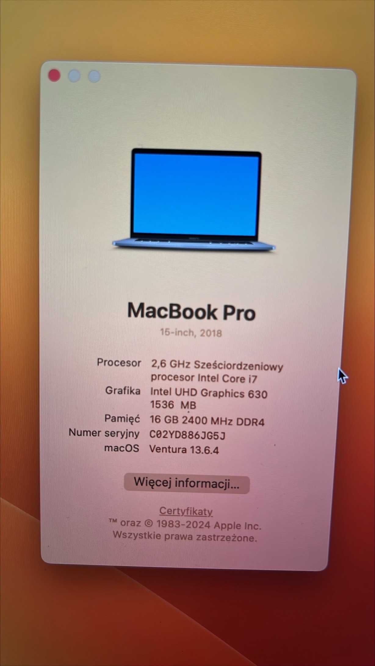 Apple MacBook Pro 15' 2018