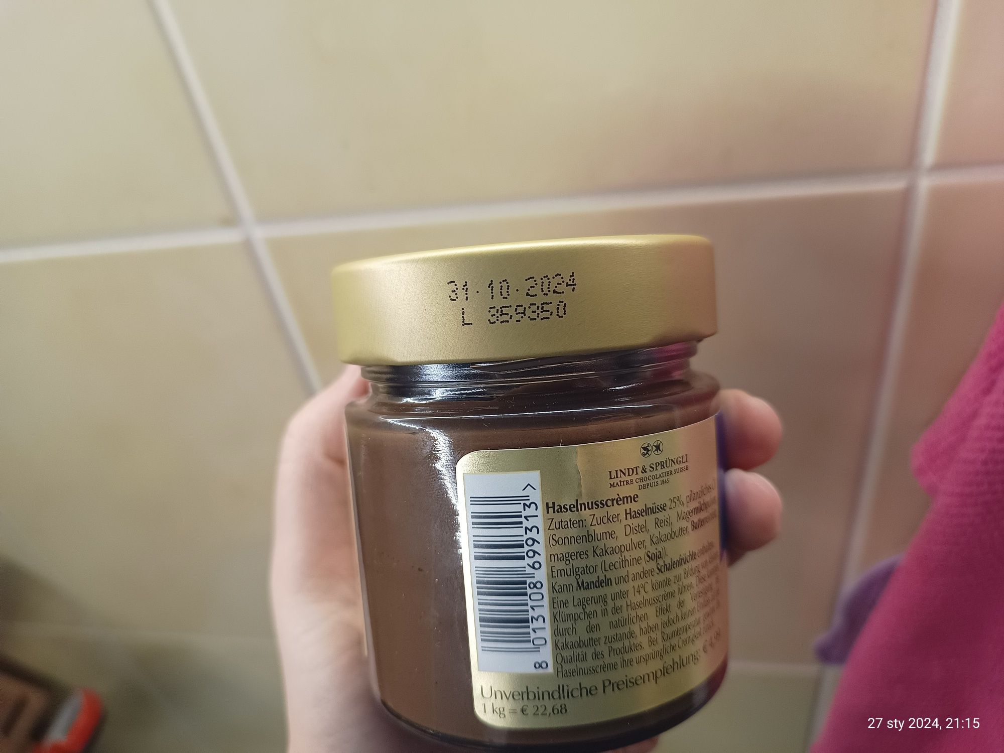 Krem czekoladowo orzechowy Lindt Creme noire 220 g