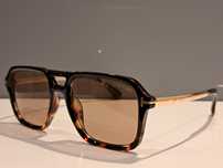 TOM FORD nowe zlote panterka okulary brązowe unisex logo