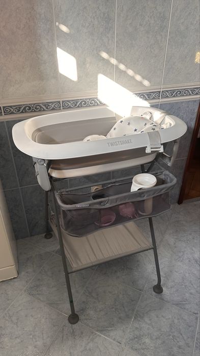 Banheira Dobrável Bebé com Suporte e Colcha