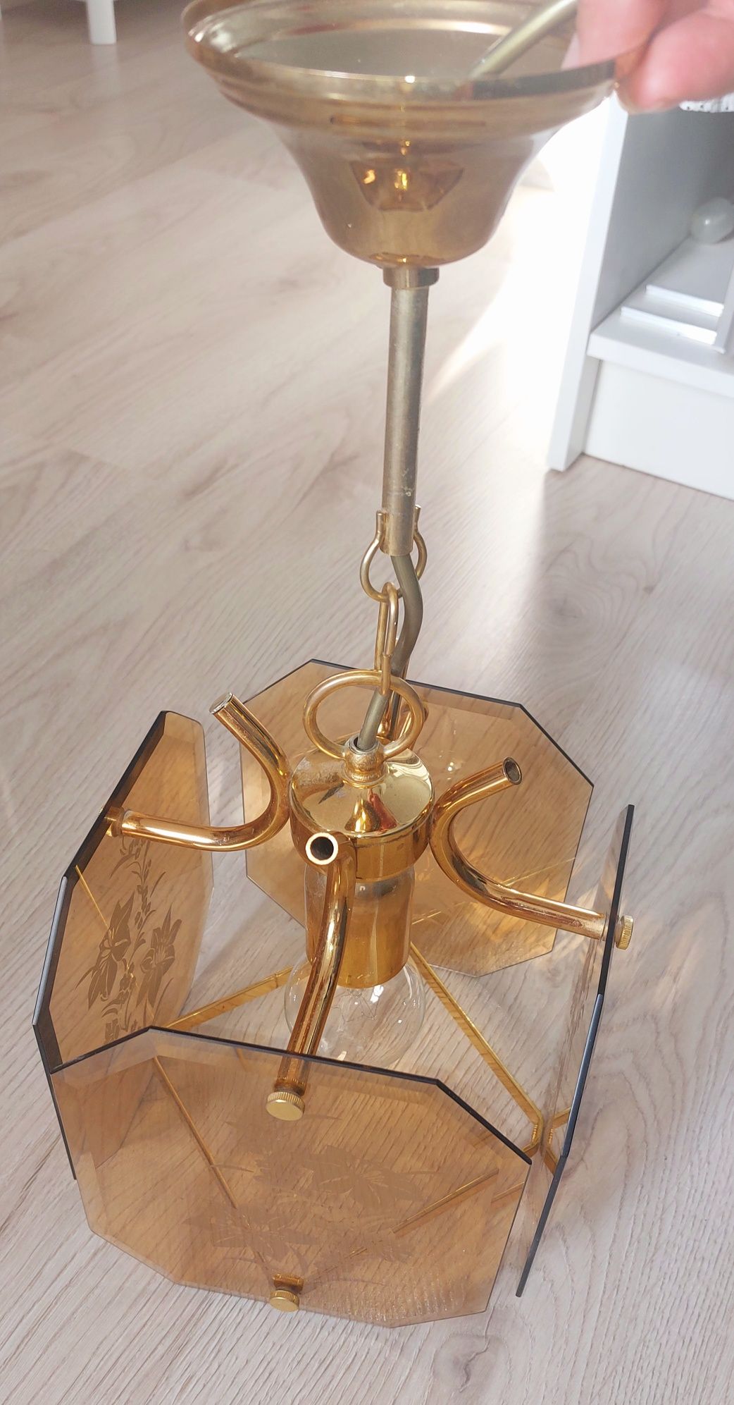 Lampa brąz że złotem