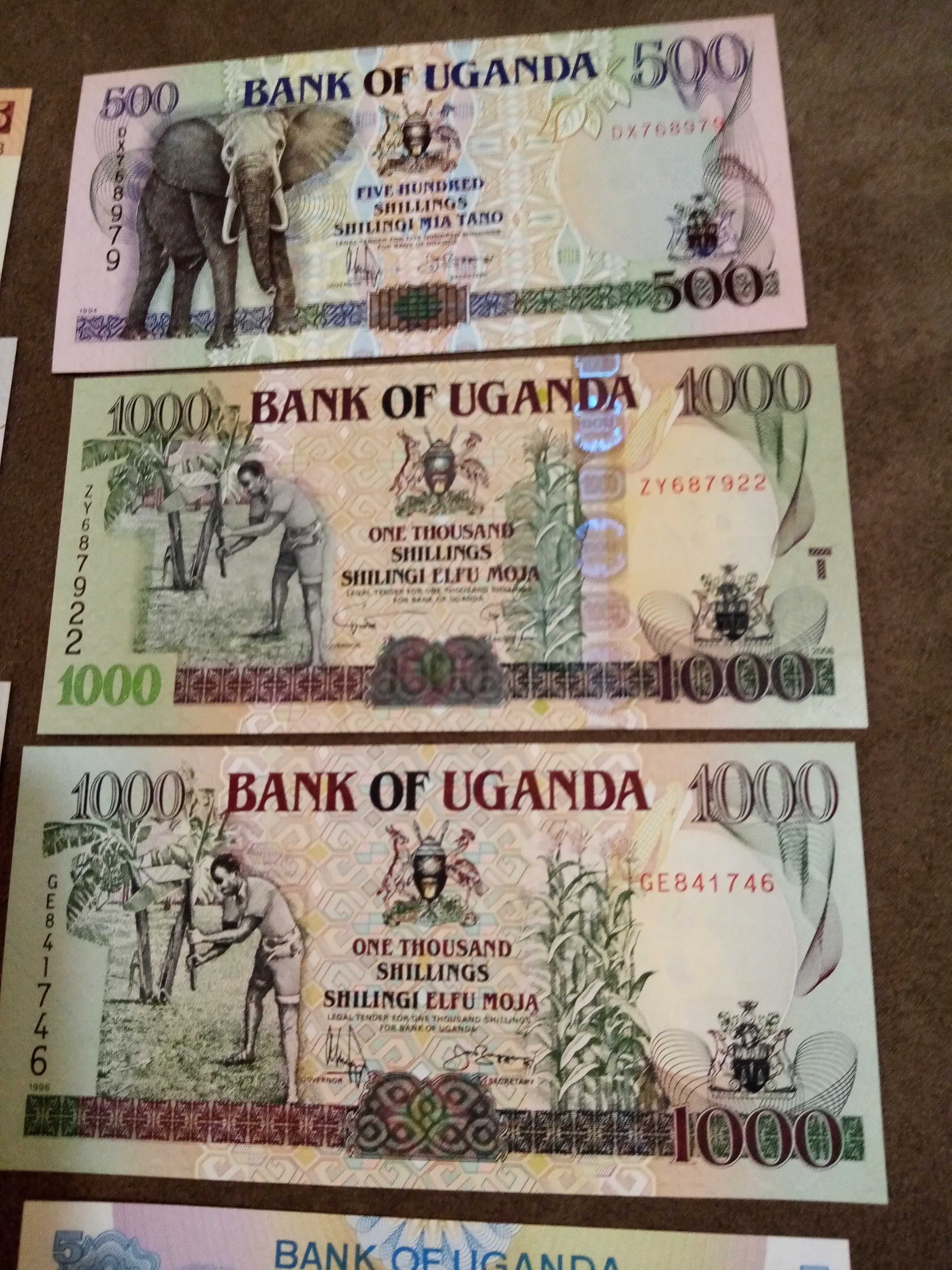 UGANDA lote de 10 notas novas. Não Circuladas conforme foto.