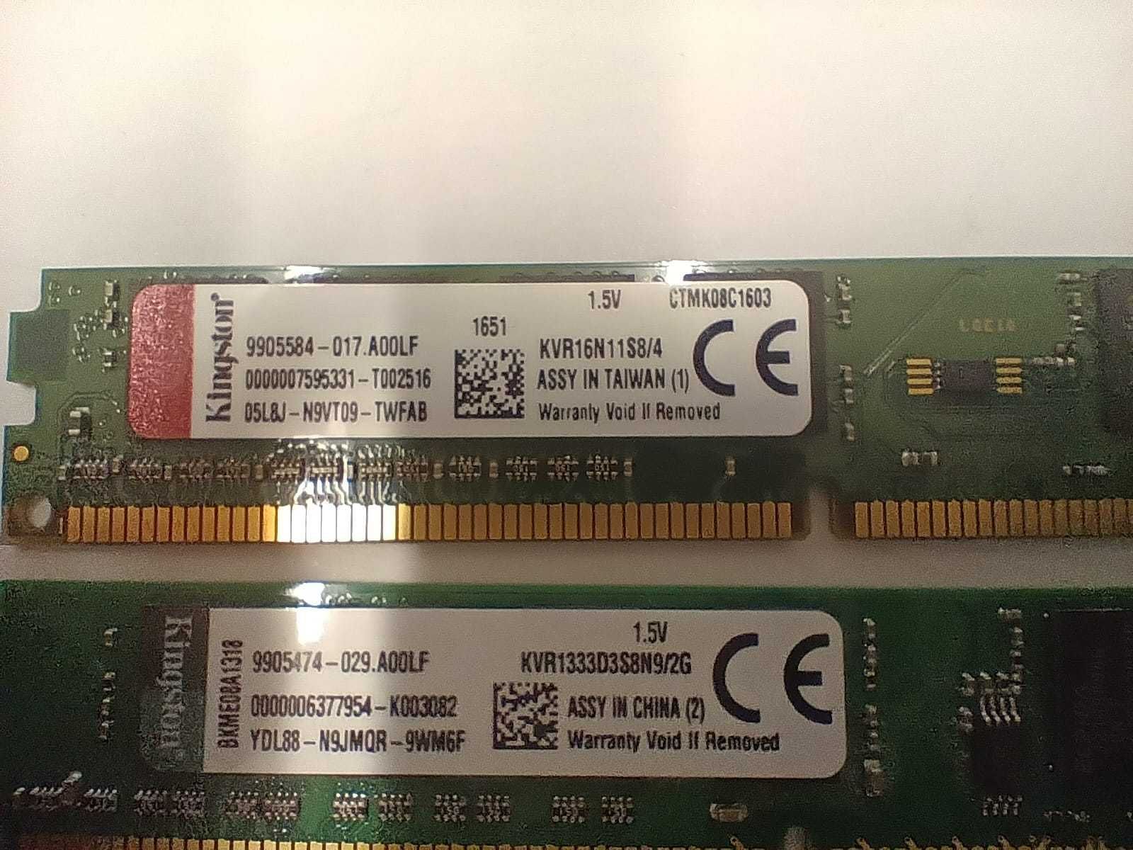 Kości pamięci ram Kingston 4GB i 2GB
