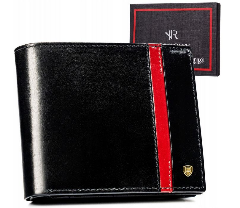 skórzany portfel męski z systemem rfid - rovicky