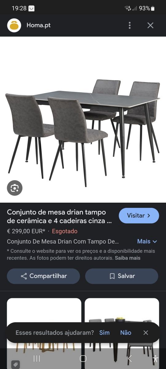 Mesa + 4 cadeiras