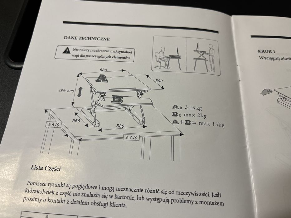 Elevo Convert nakładka do pracy biurowej na stojąco, biurko stojące