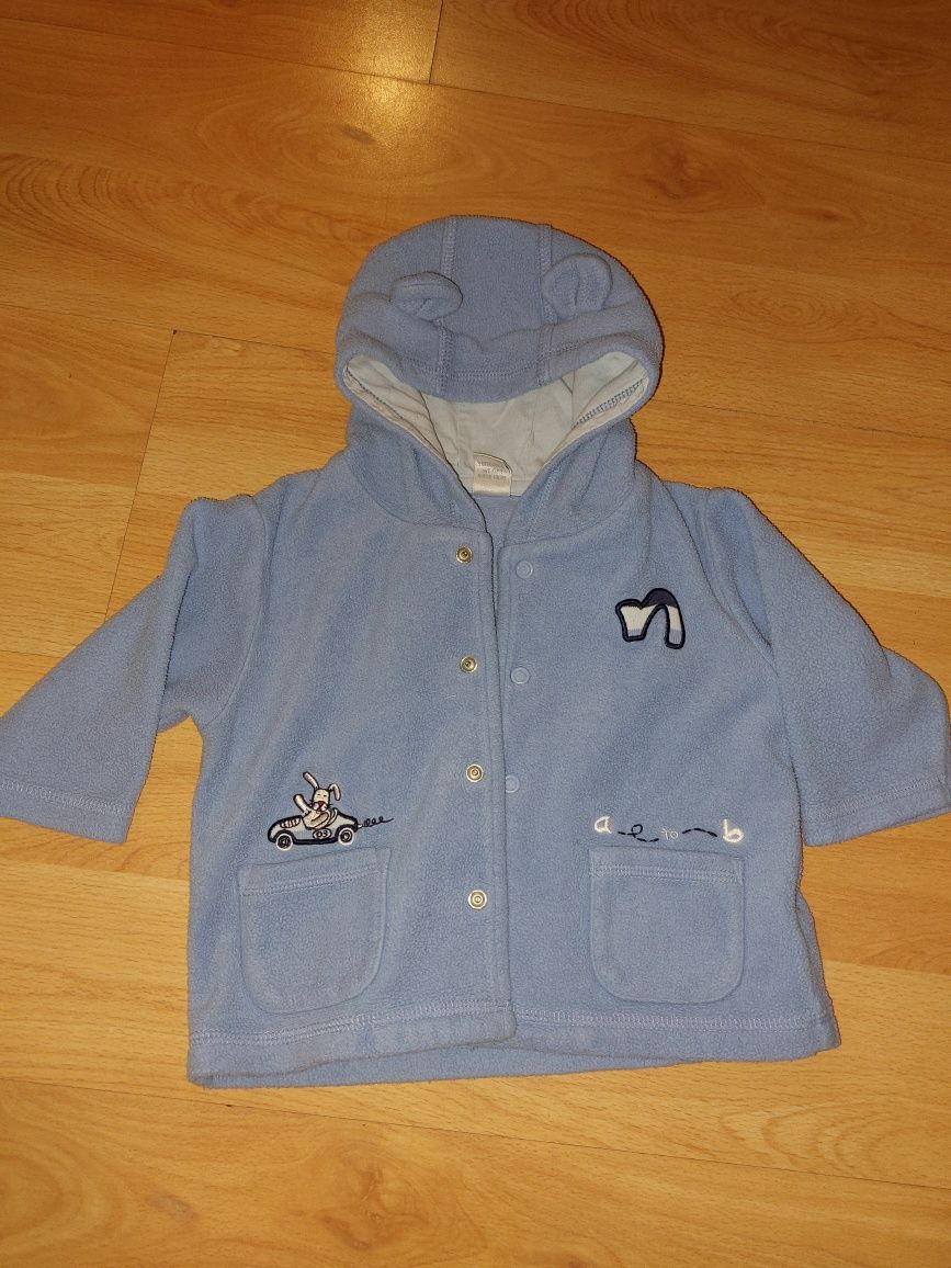 Bluza zapinana niebieska kaptur z uszami Newborn Next