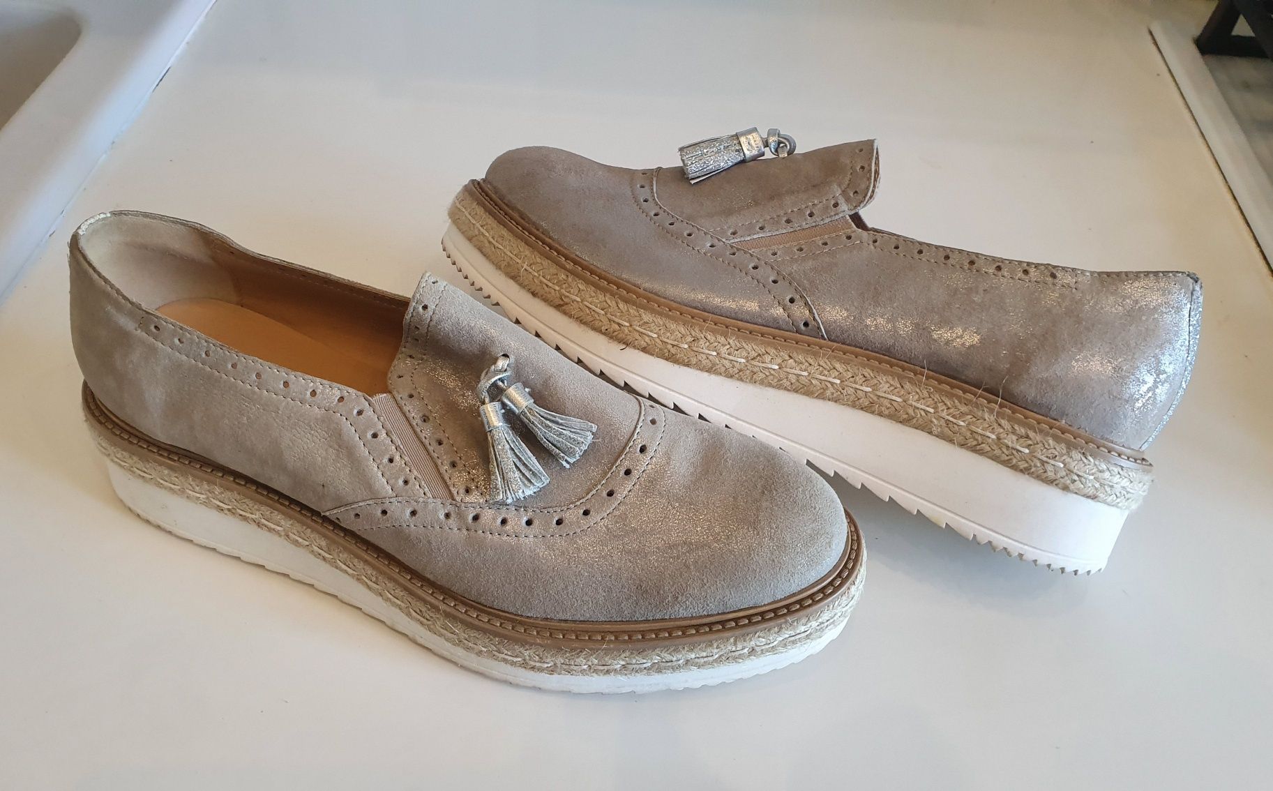 500 zł w salonie PEPEROSA roz. 41 SKÓRA naturalna espadryle premium