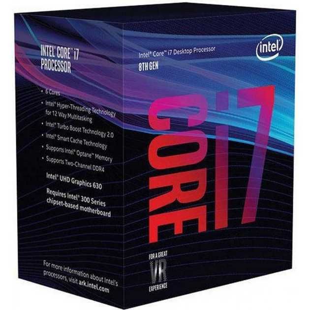 Intel Core i7-8700K • 6 ядер / 12 потоків • до 4.7 GHz Turbo